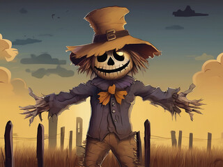 Wall Mural - Scary Scarecrow 