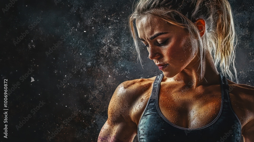 portrait of a fitness model. - Fitness motivational Transformation. - hard work, and the joy of accomplishment. High-resolution Fitness Progress.