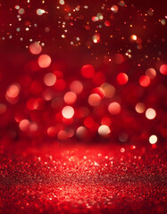 christmas xmas background red abstract valentine, red glitter bokeh vintage lights, happy holiday ne