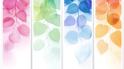 Sticker - Abstract Watercolor Leaf Background   Spring  Summer  Autumn  Winter