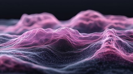 Wall Mural - abstract pink and purple digital landscape