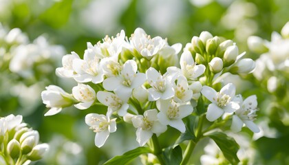 Sticker - Jasmine Blooms Isolated Against a White Background