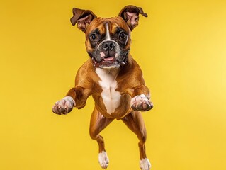 Poster - boxer dog with a ball