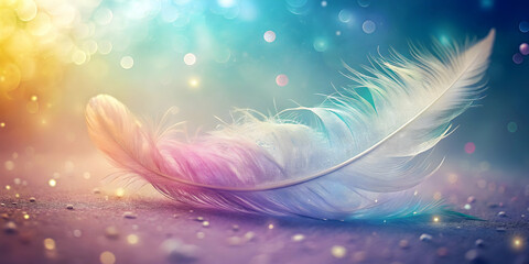 Wall Mural - rainbow feather dream