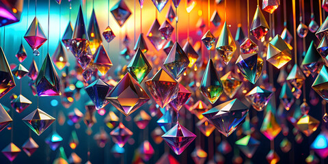 Wall Mural - chromatic crystal cascade