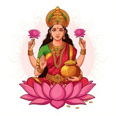 Poster - Diwali Puja. Goddess Lakshmi