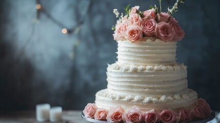 Poster - wedding cake with candles