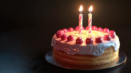 Poster - birthday cake with candles