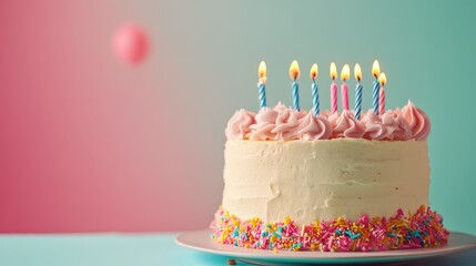 Poster - birthday cake with candles