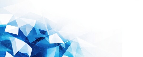 Wall Mural - abstract geometric design with overlapping blue transparent shapes on a white background