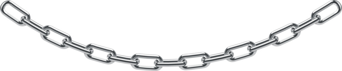 Hanging metal links. Silver decorative chain pattern