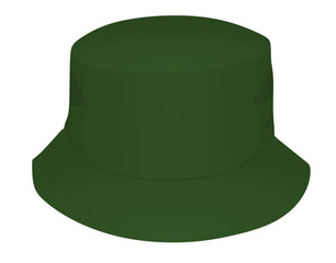 Canvas Print - Green  fisherman hat. vector illustration