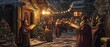 © Nathamanee - A group of people are singing Christmas carols in front of a house