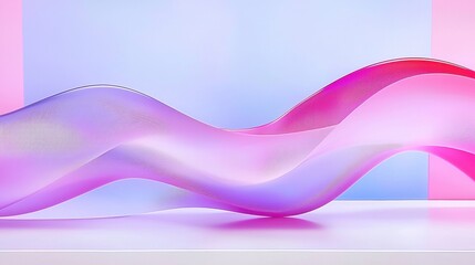 Poster - Vibrant Abstract Waves in Soft Pastel Colors