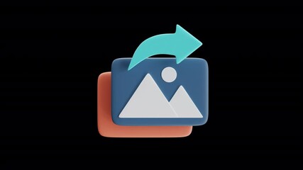 Image Upload Icon with Arrow 3D Icon Animation