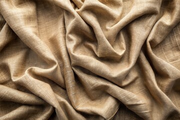 Wall Mural - wrinkled beige fabric texture with soft folds