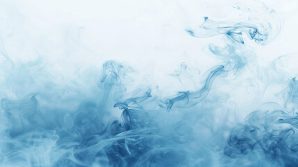 Poster - close up horizontal abstract illustration of blue flowing smoke background