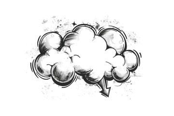 A simple illustration of a cloud in grayscale