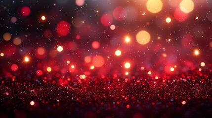 bokeh red christmas lights background