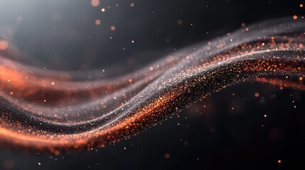 Wall Mural - an enthralling visual of a dynamic swirl of luminous particles in vibrant orange hues, set in a dark