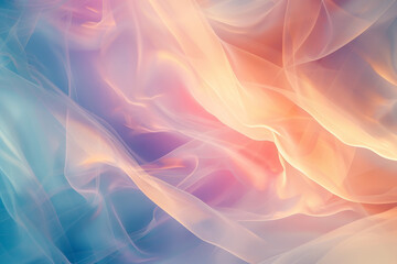 Canvas Print - A colorful, flowing piece of fabric with a blue and pink hue