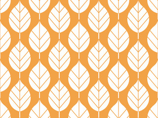Wall Mural - autumn leaves orange and white seamless pattern. vector illustration