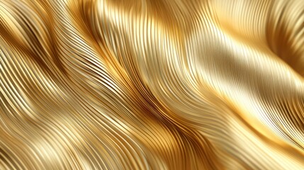 Wall Mural - Abstract golden background with wavy lines.