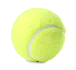 One light green tennis ball isolated on white