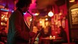 © Aliaksandr Siamko - Person playing a saxophone during a live jazz performance at a small club