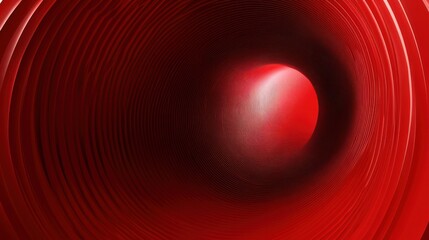 Wall Mural - abstract red and black concentric circles forming a tunnel or vortex.