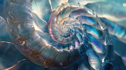 A detailed view of a spiral-shaped object, often found in nature or man-made designs
