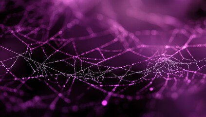 Wall Mural - purple spider webs on a dark background web page template, a dark purple color scheme, a simple styl