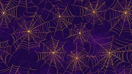 Wall Mural - web pattern, cobwebs on a purple background halloween design, dark colors generative ai