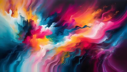 Wall Mural - Vibrant Abstract Expressionist Canvas Full of Energy and Emotion