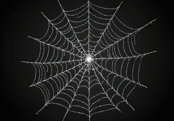 Wall Mural - halloween spider web on a black background generative ai