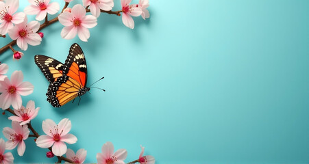 Poster - butterfly on a flower