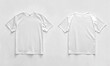 © Valentyna - Blank white t-shirt mockup flat lay, front and back, isolated