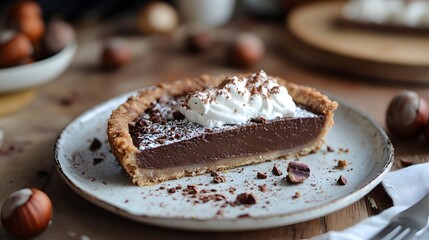 Chocolate hazelnut tart with chocolate