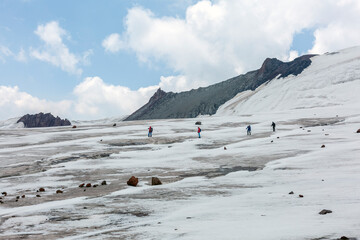 Mountain Odyssey: A journey into the unknown, as adventurers navigate the treacherous terrain towards their summit goal.