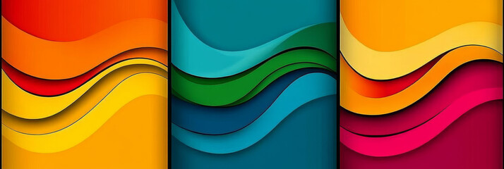 Sticker - Abstract colorful waves background.