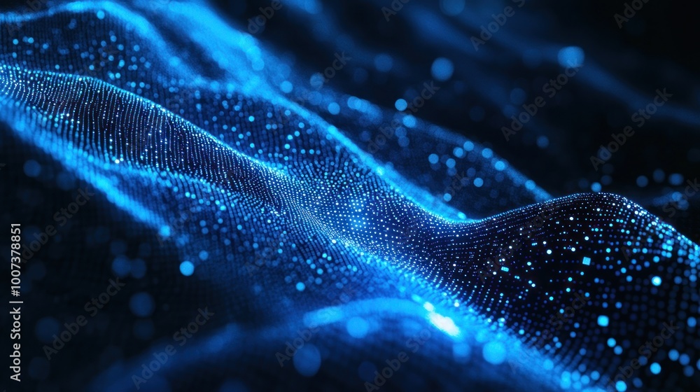 Abstract Blue Digital Wave