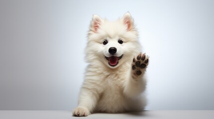 Poster - Cute Puppy With Paw Raised