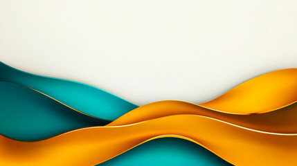 Sticker - Abstract background with blue and orange waves.