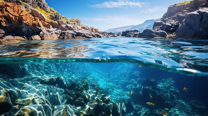 Wall Mural - Underwater View of the Coast