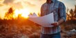 © Brian - Civil architect engineer inspecting and working outdoors on construction building site with blueprints.