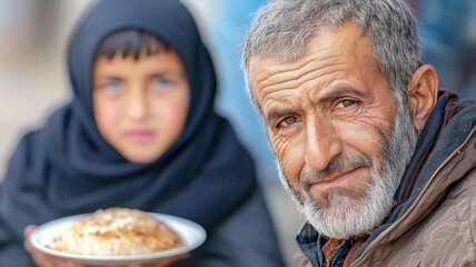 Poster - A man and a child are sitting together