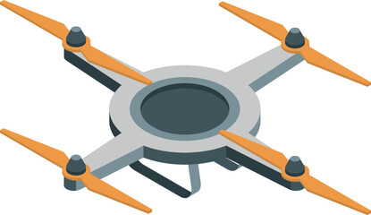 Canvas Print - Drone isometric icon. Flying quadcopter with four propellers