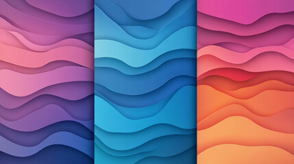 Poster - Abstract colorful wavy background with 3D effect.