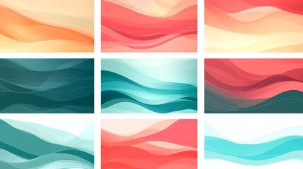 Canvas Print - Abstract wavy background in various colors.