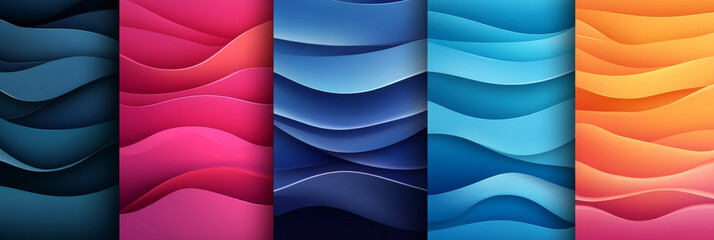 Canvas Print - Abstract colorful wavy background.